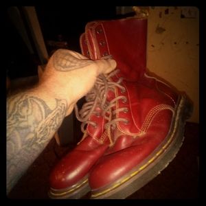 10 eye Dr Martin cherry red boots